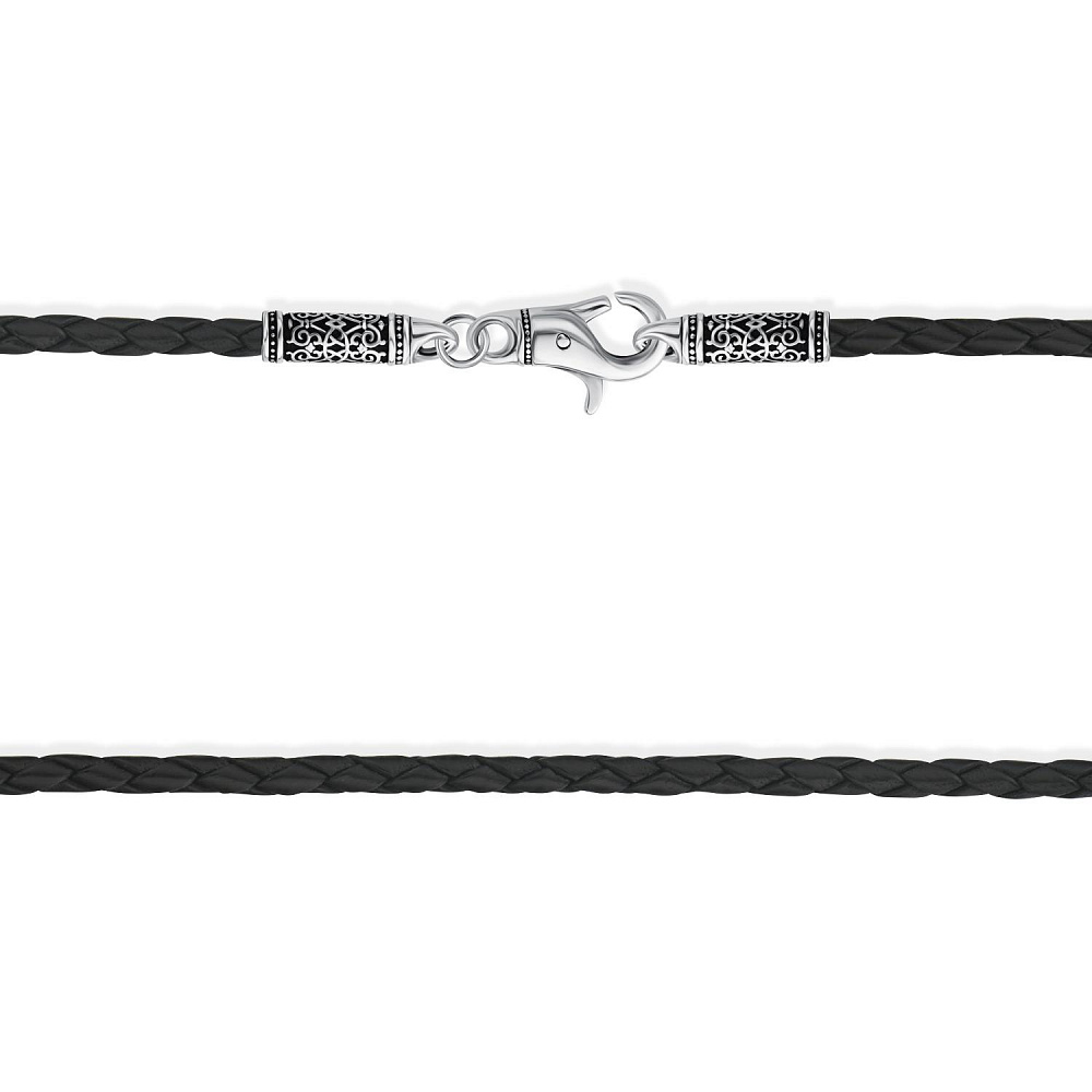 Шнурок Вырица кожаный черный