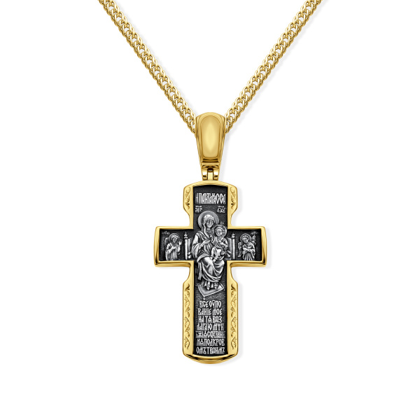 Крест Вырица "Распятие.Целители.Икона БМ Всецарица"