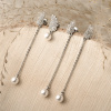 Серьги Вырица с фианитами и жемчугом swarovski