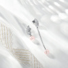 Серьги Вырица с фианитом и розовым жемчугом swarovski (крупный жемчуг)